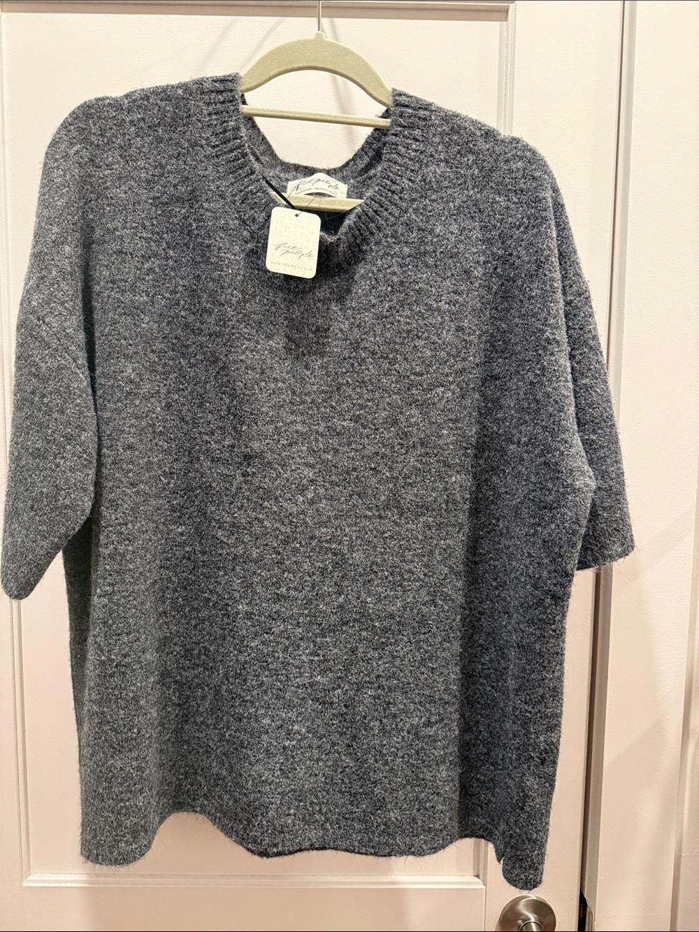 Free People  Margot Charcoal Grey Women's Crewneck Sweater